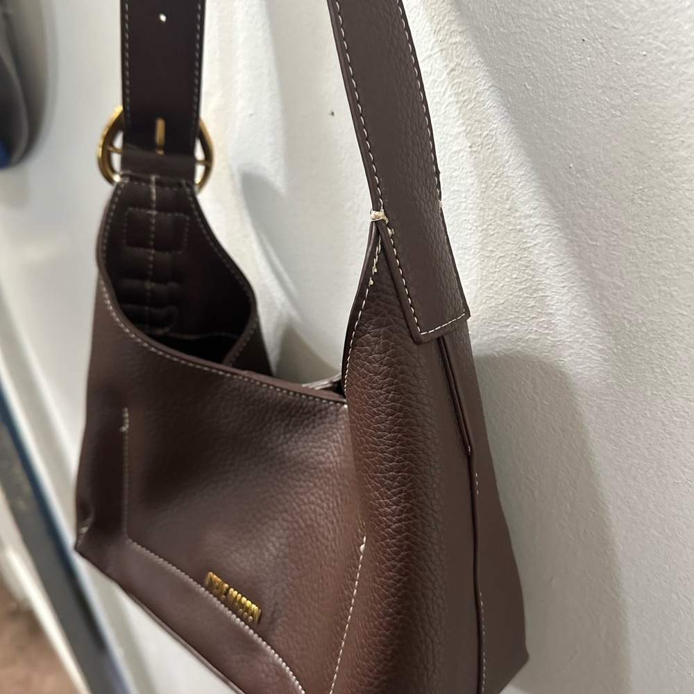Steve Madden Dark Brown Leather Shoulder Bag - Picture 5 of 11
